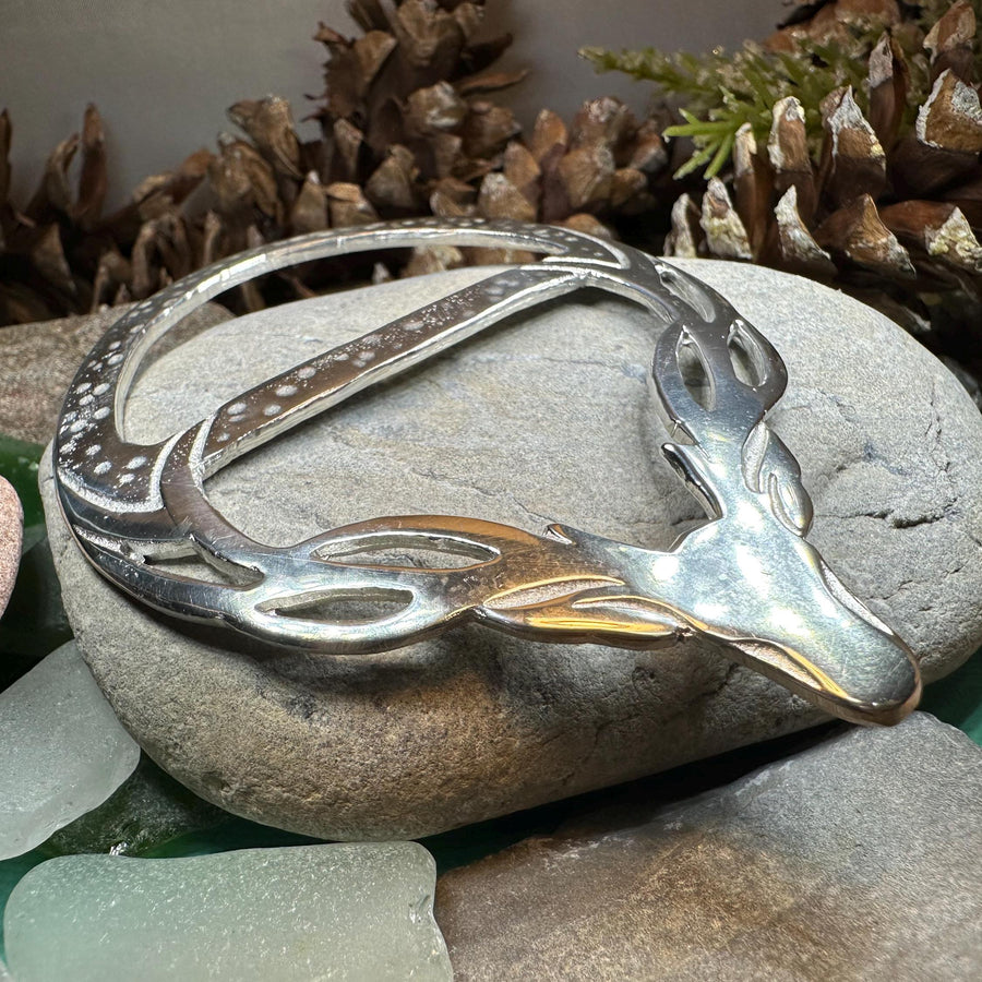 Pewter Stag Scarf Ring - Handmade in Scotland