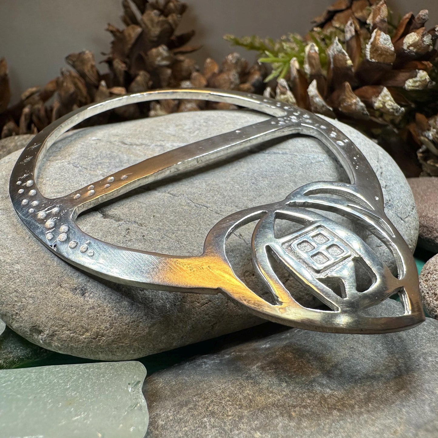 Celtic Mackintosh Heart Scarf Ring - Handmade in Scotland — view 7