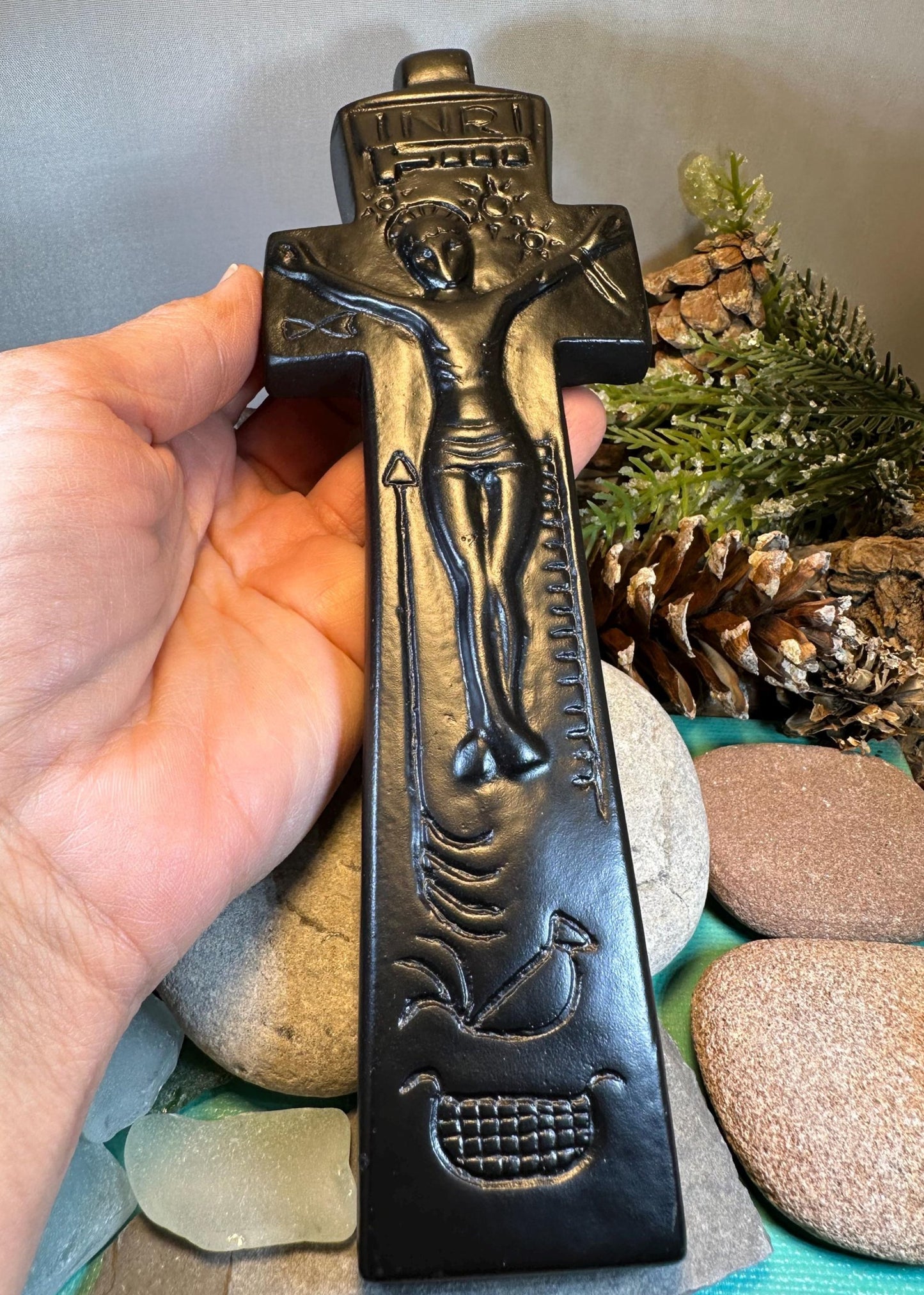 Celtic Cross, Turf High Cross, Irish Cross Statue, Ireland Crucifix Gift, Irish Turf, Housewarming Gift, New Home Gift, Confirmation