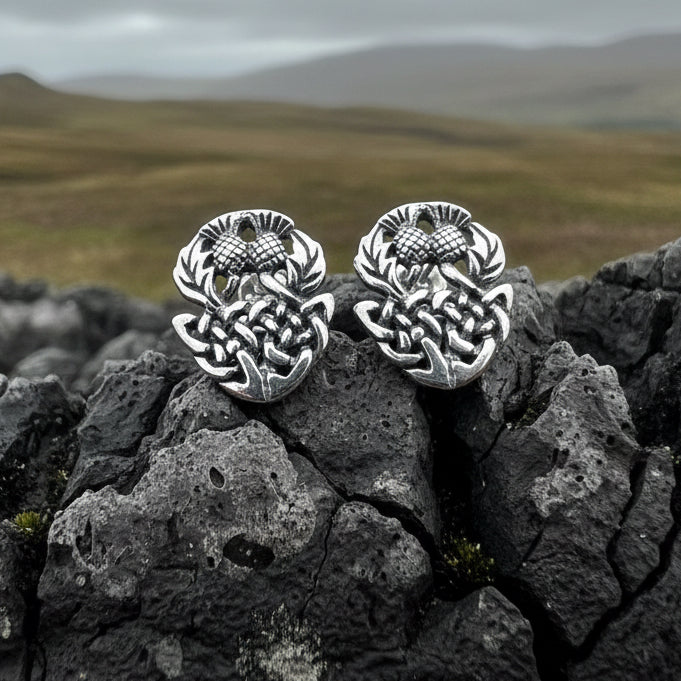 Thistle Earrings, Flower Jewelry, Scotland Jewelry, Celtic Jewelry, Graduation Gift, Anniversary Gift, Silver Stud Earrings, Post Earrings