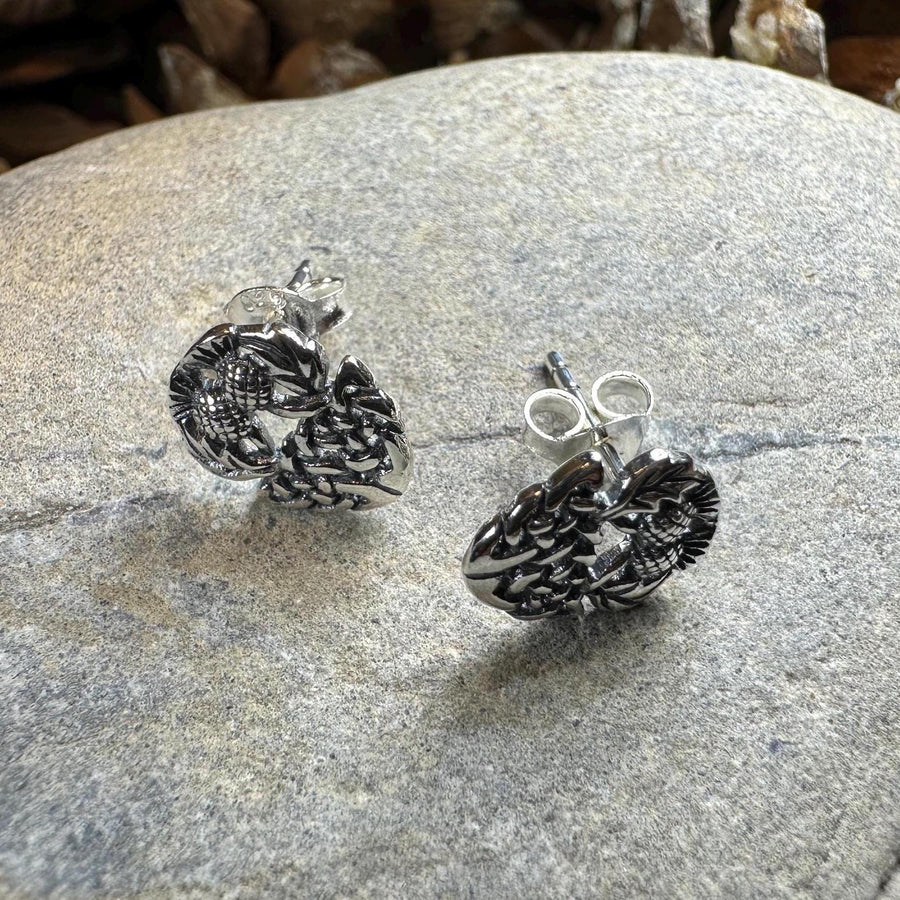 Thistle Earrings, Flower Jewelry, Scotland Jewelry, Celtic Jewelry, Graduation Gift, Anniversary Gift, Silver Stud Earrings, Post Earrings