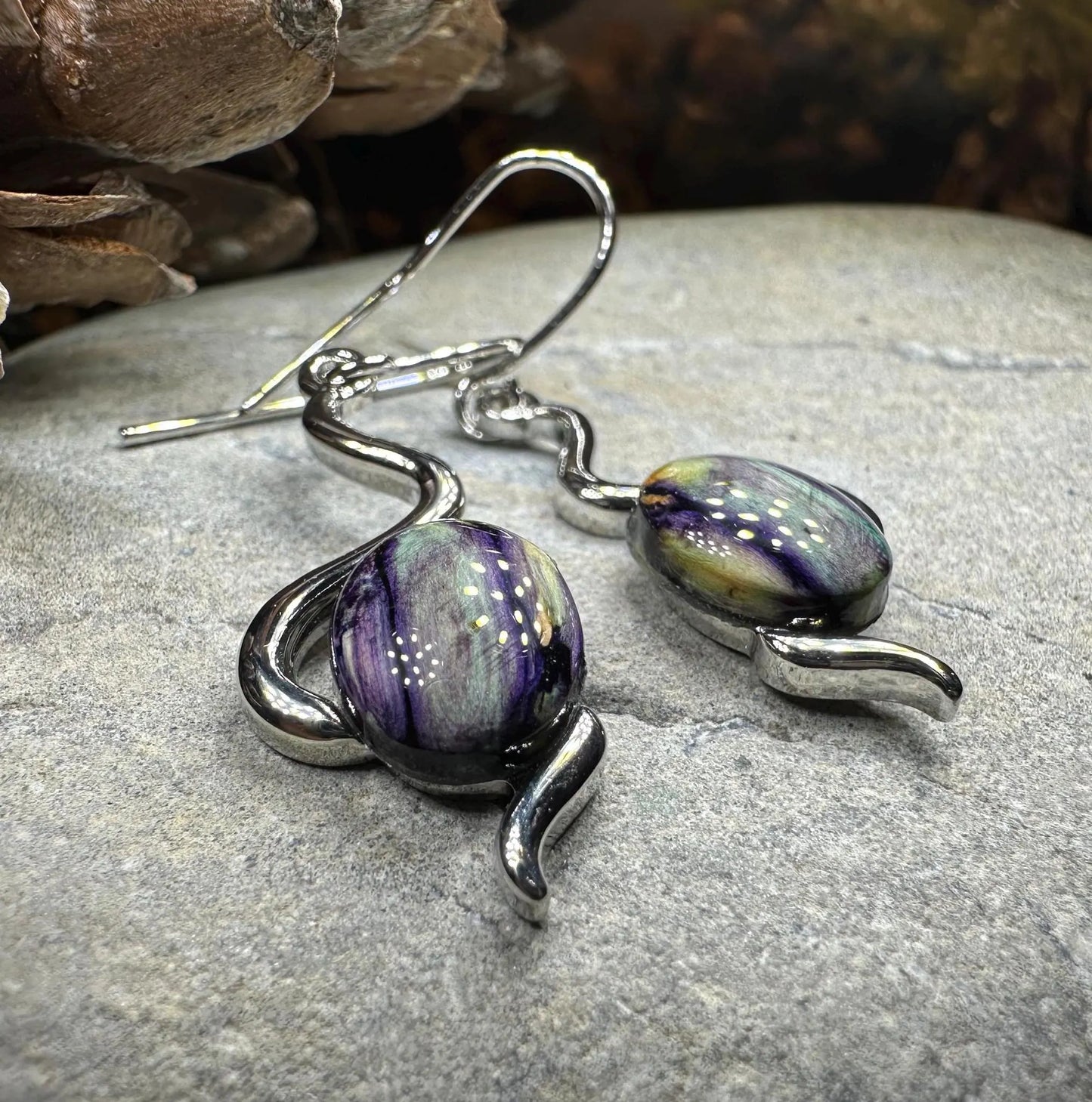 Heathergems Celtic Wiggle Earrings - Handmade in Scotland