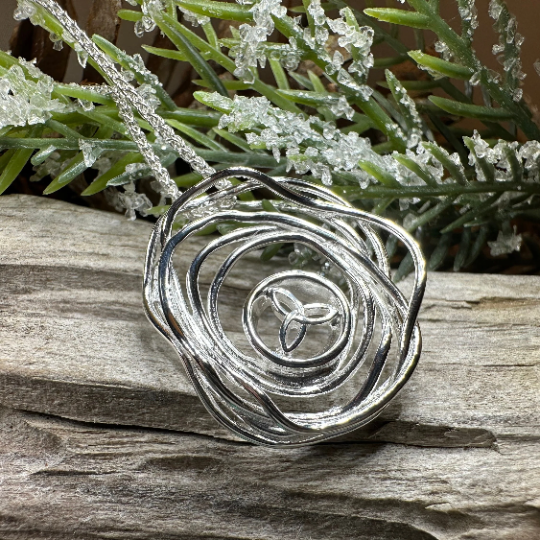 Cradle of Life Trinity Knot Necklace — view 5