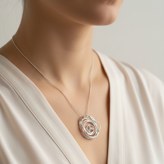 Cradle of Life Trinity Knot Necklace — view 5