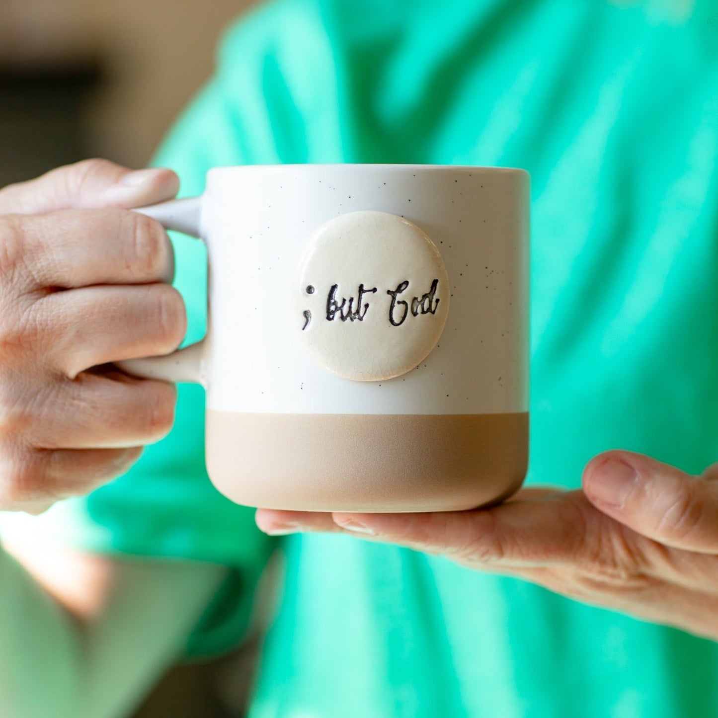 Handmade Pottery ; But God Mug - Made in the U.S.A.