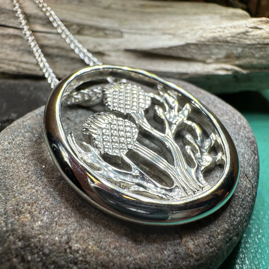 Valentia Thistle Necklace in sterling silver