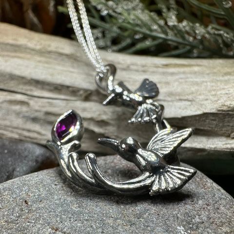 Load image into Gallery viewer, Celtic Hummingbird Necklace
