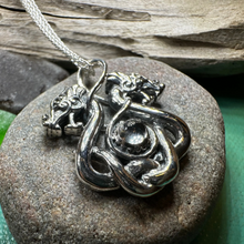 Load image into Gallery viewer, Celtic Double Dragon Necklace

