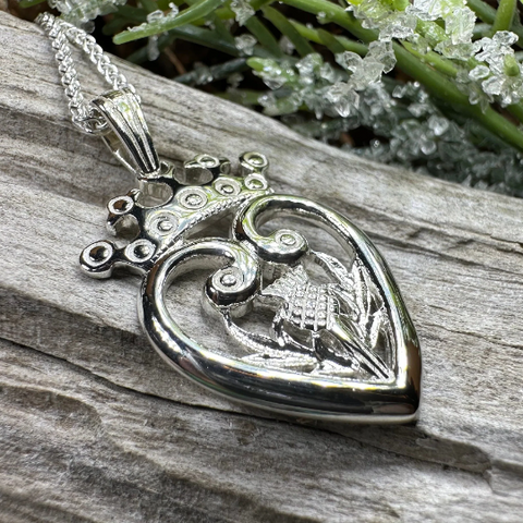 Load image into Gallery viewer, Regal Scottish Thistle Luckenbooth Necklace
