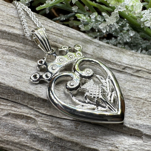 Load image into Gallery viewer, Regal Scottish Thistle Luckenbooth Necklace
