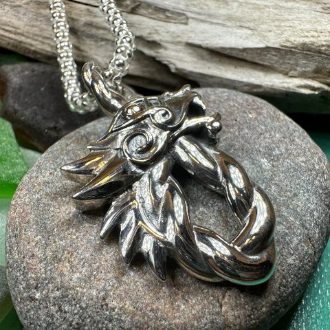 Load image into Gallery viewer, Celtic Dragon Necklace

