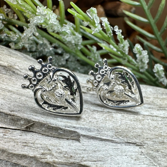 Regal Scottish Thistle Luckenbooth Earrings — view 2