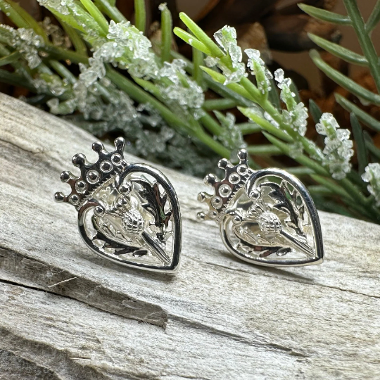 Regal Scottish Thistle Luckenbooth Earrings — view 7