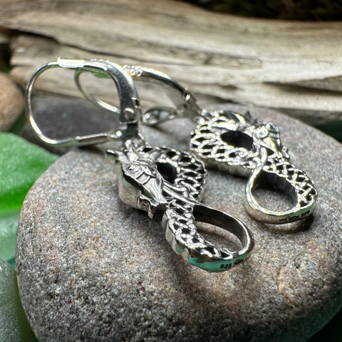 Load image into Gallery viewer, Iorna Celtic Dragon Earrings
