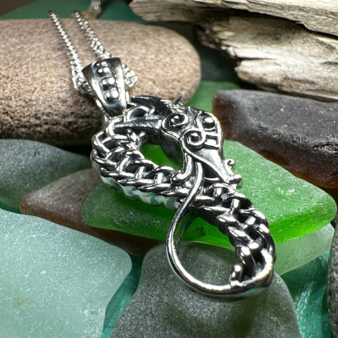 Load image into Gallery viewer, Anixa Celtic Dragon Necklace
