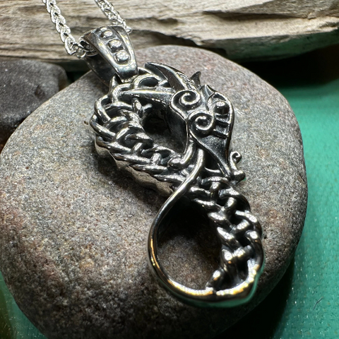 Load image into Gallery viewer, Anixa Celtic Dragon Necklace
