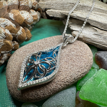 Load image into Gallery viewer, Blue Celtic Butterfly Necklace
