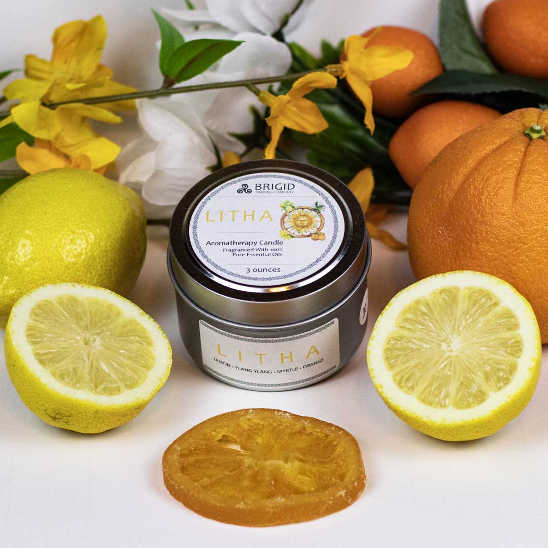 Litha Soy Wax Candle - Lemon & Orange Natural Candle for the Summer Solstice — view 5
