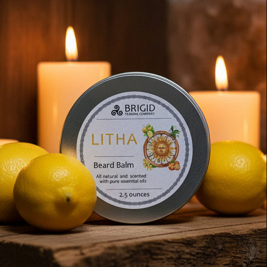 Litha Natural Beard Balm - Lemon, Sweet Orange, Myrtle, and Ylang Ylang