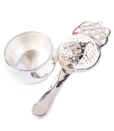 Sterling Silver Plated Long Handled Tea Strainer