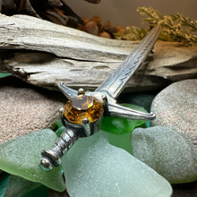 Load image into Gallery viewer, Warrior Crystal Kilt Pin
