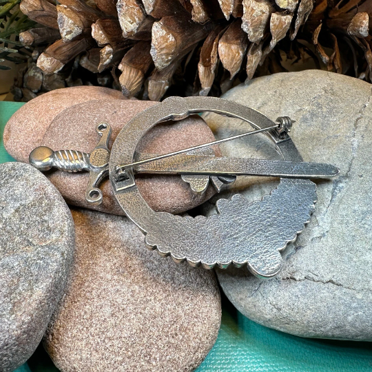Large Irish Shamrock Shield Kilt Pin — view 5