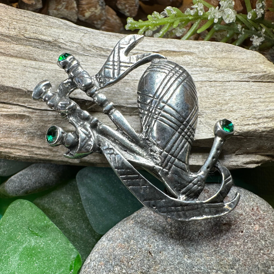 Bagpipes Crystal Brooch — view 2