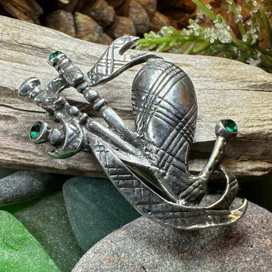 Bagpipes Crystal Brooch — view 11
