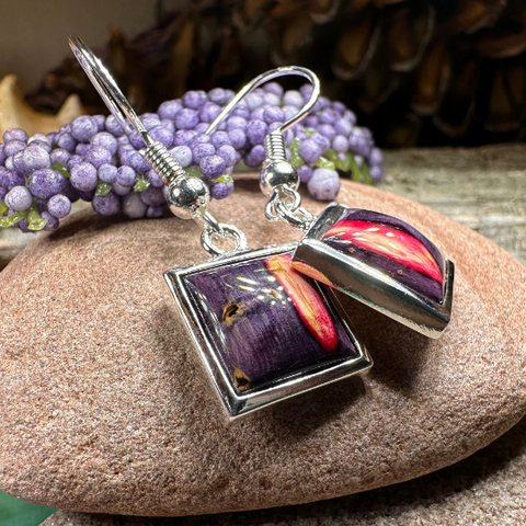 Load image into Gallery viewer, Heathergems Square Earrings - Handmade in Scotland
