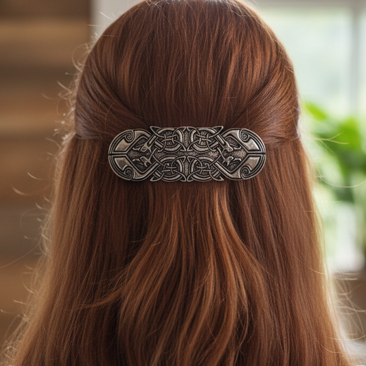 Celtic Peacock Hair Clip for Women — view 4