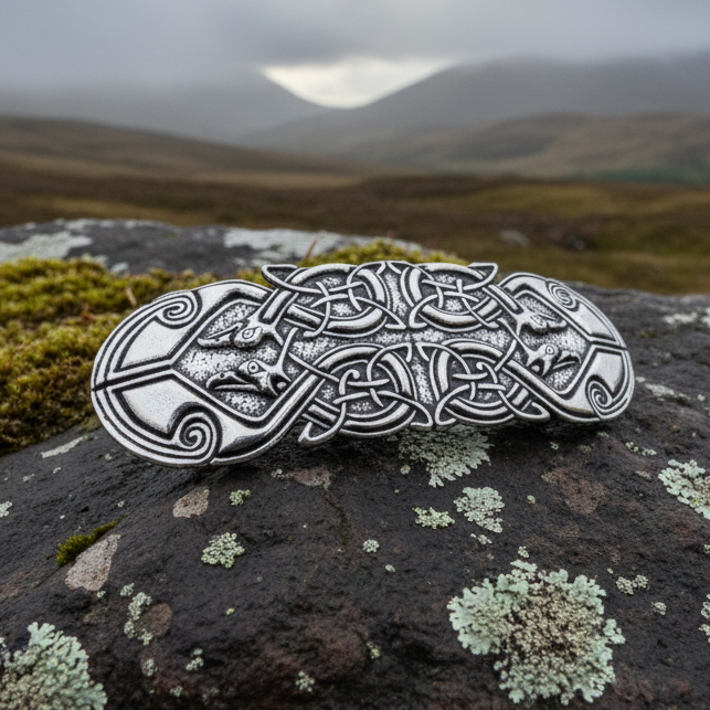 Celtic Peacock Hair Clip for Women
