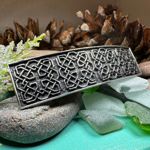 Load image into Gallery viewer, Pewter Celtic Harmony Knot Hair Clip for Women
