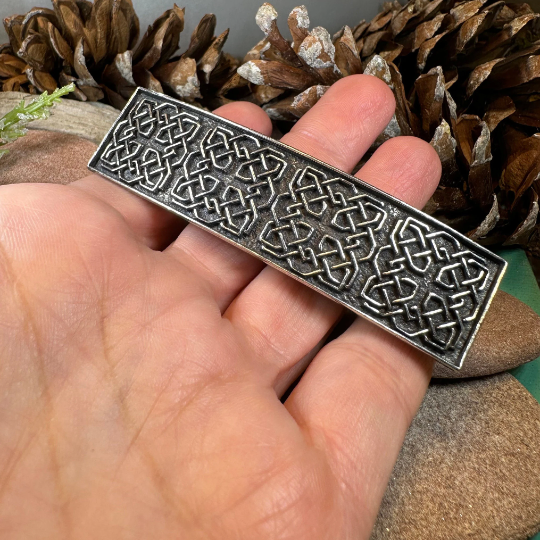Pewter Celtic Harmony Knot Hair Clip for Women — view 5