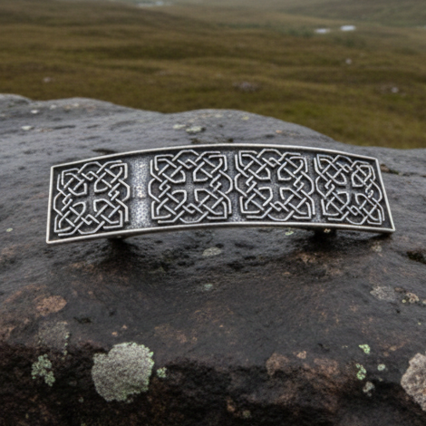 Load image into Gallery viewer, Pewter Celtic Harmony Knot Hair Clip for Women
