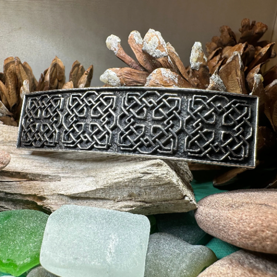 Pewter Celtic Harmony Knot Hair Clip for Women