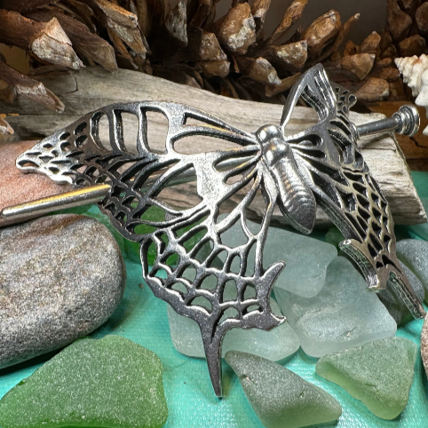 Victorian Butterfly Hair Slide Celtic Crystal Design Jewelry