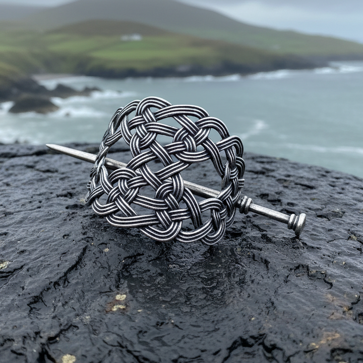 Pewter Celtic Knot Hair Slide for Women