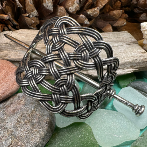 Load image into Gallery viewer, Pewter Celtic Knot Hair Slide for Women
