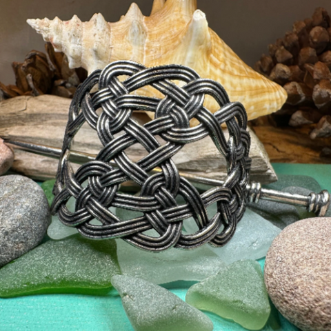 Load image into Gallery viewer, Pewter Celtic Knot Hair Slide for Women
