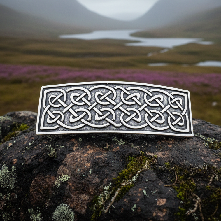 Celtic Knot Hair Clip in pewter