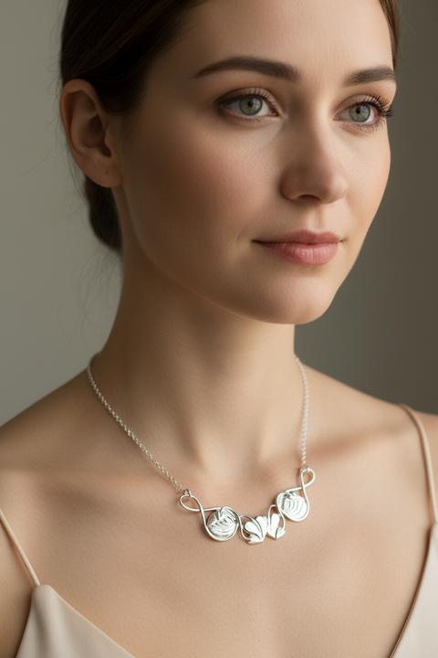 Load image into Gallery viewer, Mackintosh Leaves  Necklace - Made in Scotland
