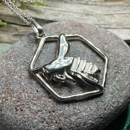 Honeycomb Bee Necklace — view 6