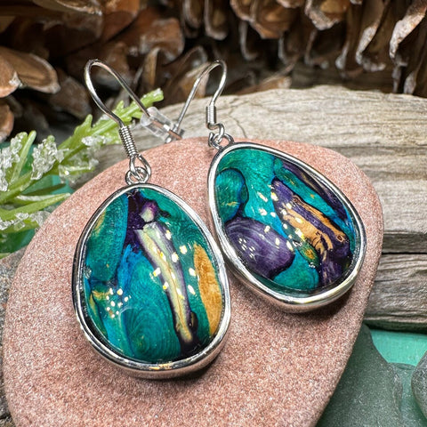 Load image into Gallery viewer, Scottish Heathergems Organic Earrings ~ Handmade in Scotland
