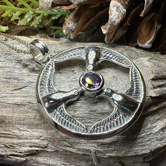 Rhiannon's Three Birds Goddess Necklace — view 8