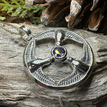 Load image into Gallery viewer, Rhiannon&#39;s Three Birds Goddess Necklace
