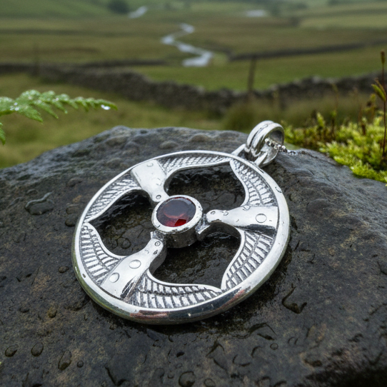 Rhiannon's Three Birds Goddess Necklace in sterling silver