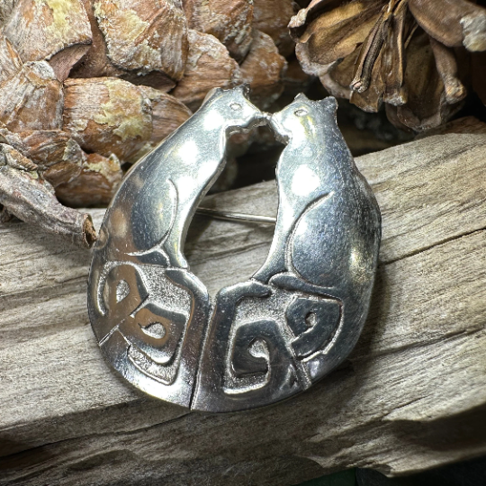 Celtic Cats Brooch - Handmade in Scotland