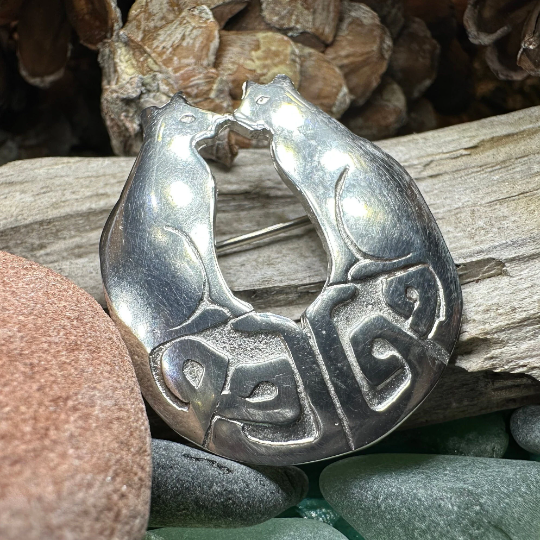 Celtic Cats Brooch - Handmade in Scotland