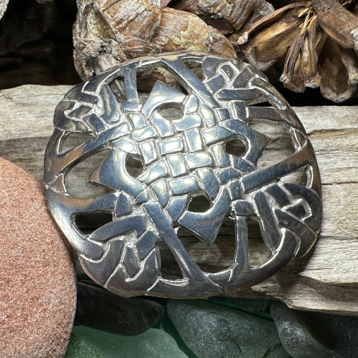 Pewter Celtic Cross Brooch - Handmade in Scotland