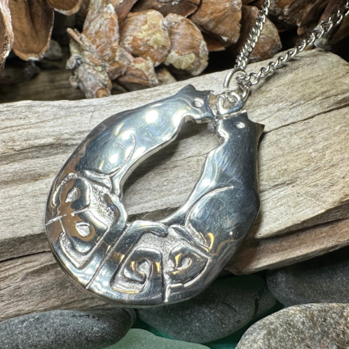 Celtic Cats Necklace - Handmade in Scotland — view 4